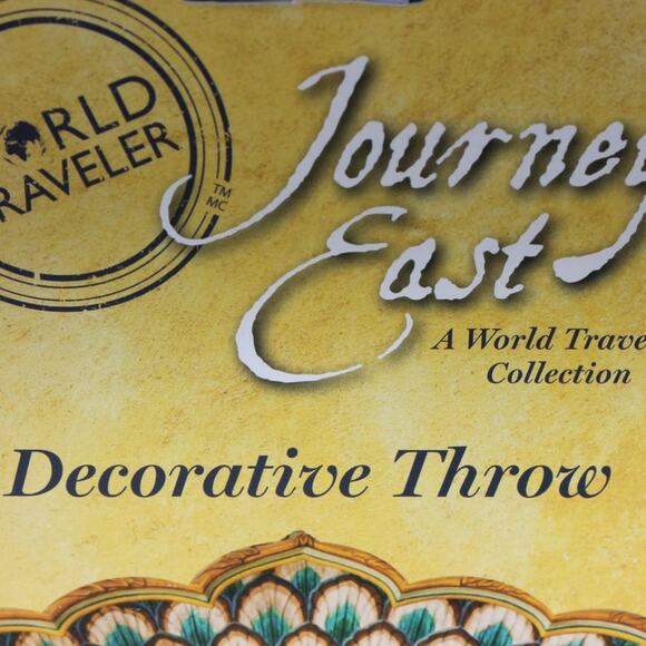 World Traveler Designer Luxury Throw Blanket 50 in X 60 in Maximalist Boho Style - Picture 13 of 15